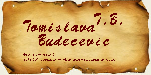 Tomislava Budečević vizit kartica